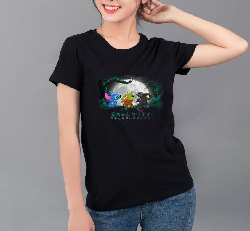 Nice Baby Yoda Baby Stitch And Toothless shirt