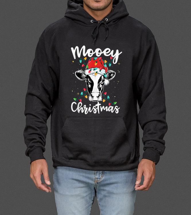 Nice Mooey Christmas Santa Christmas Lights Cow Lovers sweater