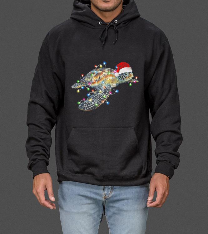 Original Sea Turtle wear Santa Hat Christmas Lights Funny Xmas Gift sweater