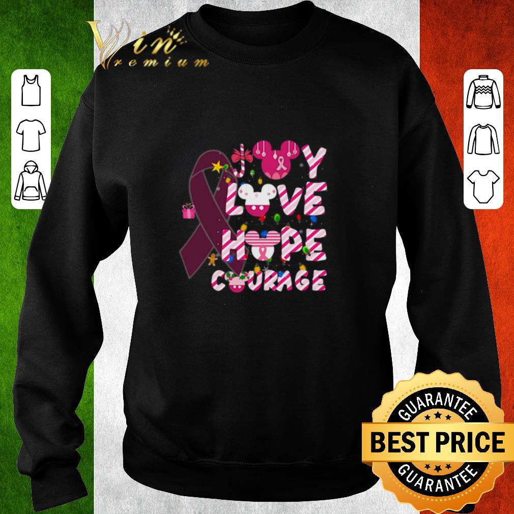 Premium Breast Cancer Joy Love Hope Courage Mickey head Christmas shirt 6 Premium Breast Cancer Joy Love Hope Courage Mickey head Christmas shirt