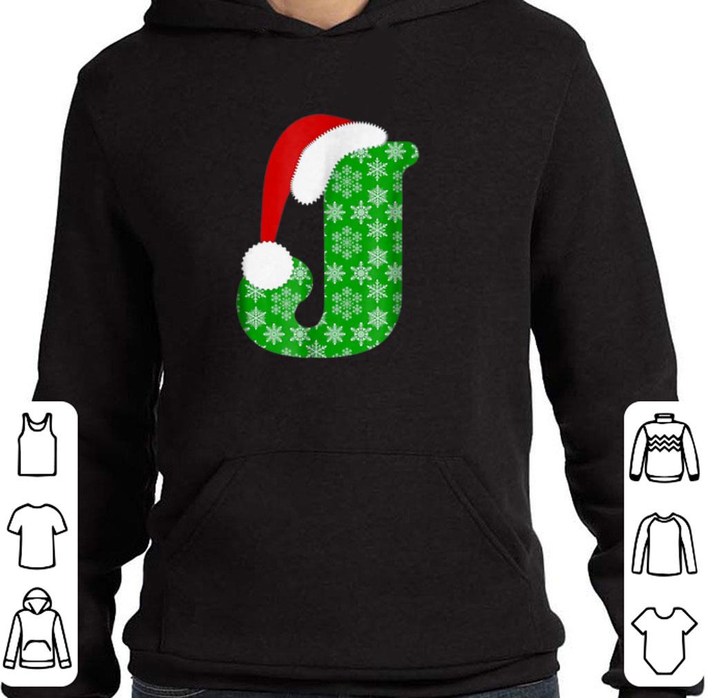 Premium Christmas Santa Hat Monogram Letter J Holiday Gift shirt