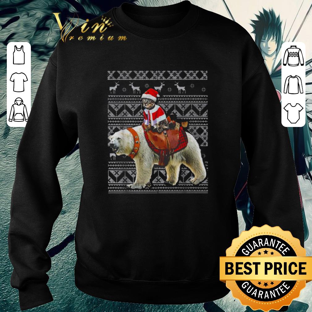Premium Crazy Cat riding white Bear ugly Christmas sweater 6 Premium Crazy Cat riding white Bear ugly Christmas sweater