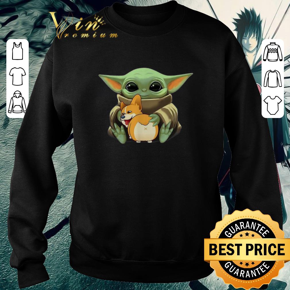 Premium Star Wars Baby Yoda hug Corgi Dog Mandalorian shirt 2 Premium Star Wars Baby Yoda hug Corgi Dog Mandalorian shirt