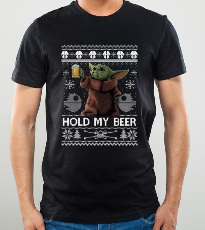 Pretty Baby Yoda Hold My Beer Ugly Christmas shirt