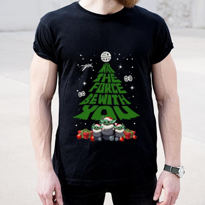 Pretty Baby Yoda May The Force Be With With You Christmas Tree shirt