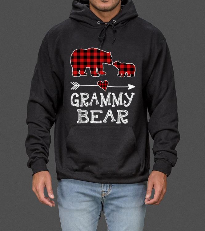 Pretty Grammy Bear Christmas Pajama Red Plaid Buffalo Family Gift sweater