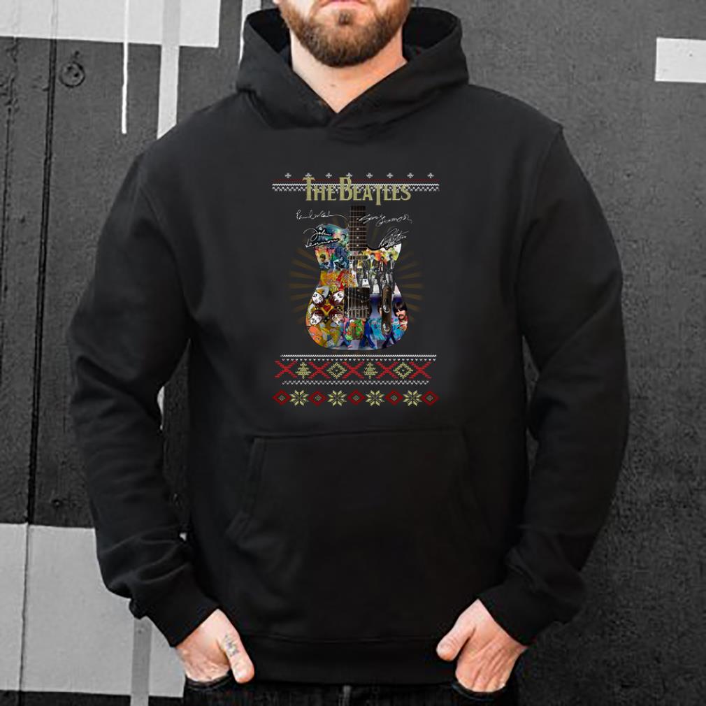 Pretty Guitar The Beatles signature ugly Christmas shirt