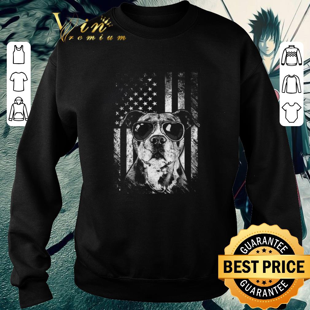 Top American flag Pitbull Sunglass shirt