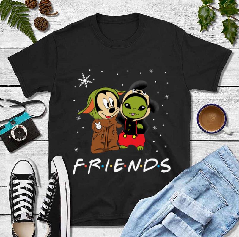 Top Baby Yoda And Mickey Mouse Friends Merry Christmas shirt
