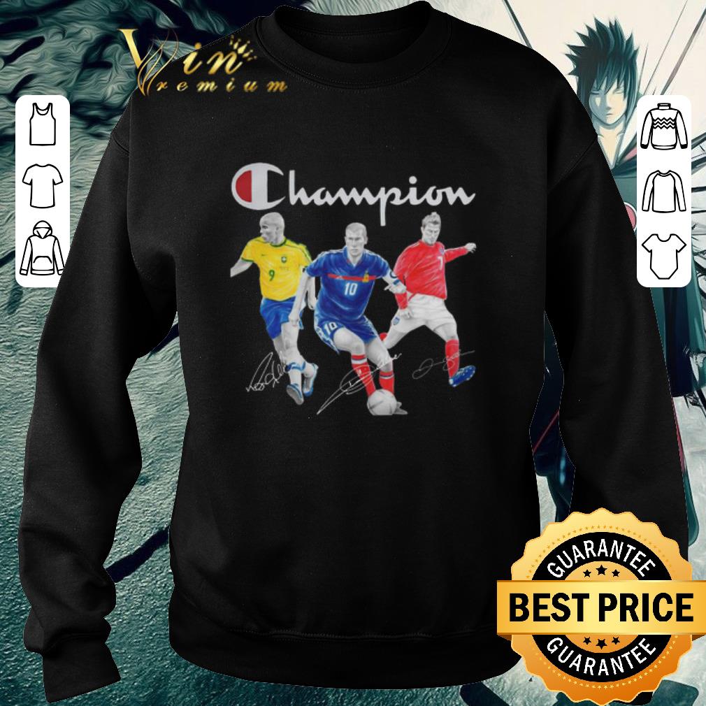 Top Champion Ronaldo Zidane David Beckham signatures shirt
