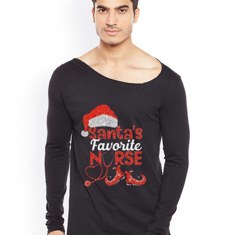 Top Glitter Santas Favorite Nurse Christmas shirt