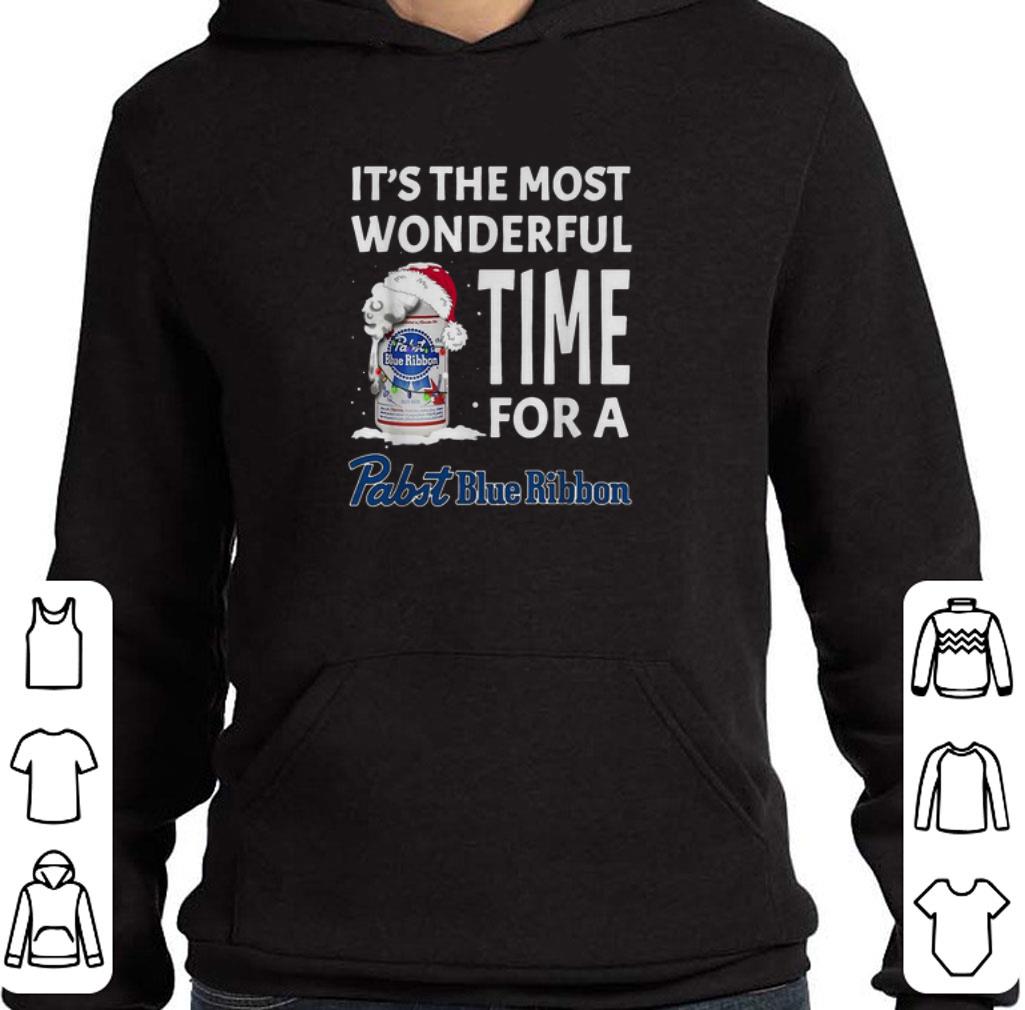 Top It's the most wonderful time for a Pabst Blue Ribbon Christmas shirt