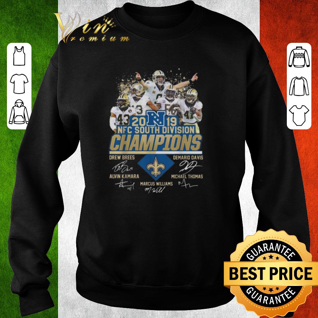 Top New Orleans Saints 2019 NFC South Divison Champions Signatures shirt