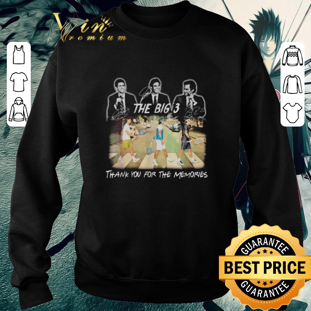 Top The Big 3 Tennis Abbey Road signed thank you for the memories shirt 2 Top The Big 3 Tennis Abbey Road signed thank you for the memories shirt
