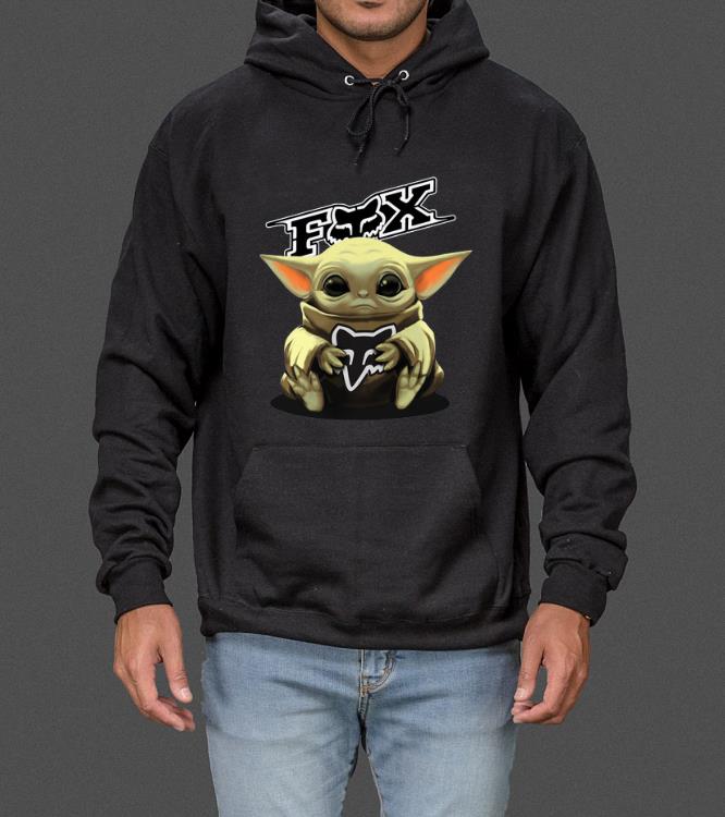 Awesome Baby Yoda hug Fox Racing shirt