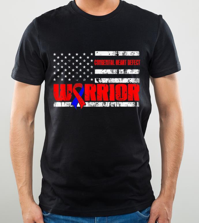 Awesome Congenital Heart Defect Warrior Awareness USA Flag shirt