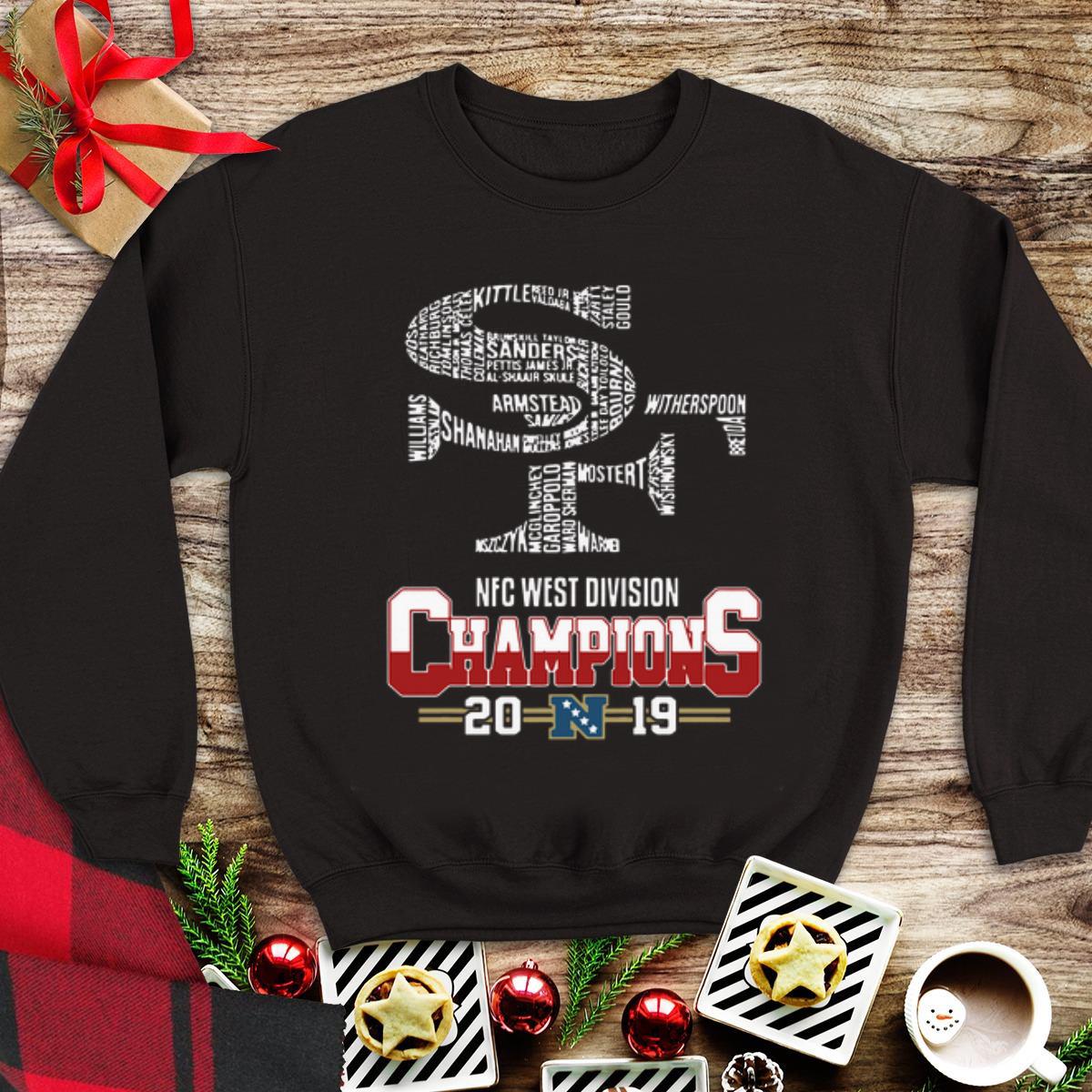 Awesome San Francisco 49ers List Name Nfc West Division Champions 2019 shirt