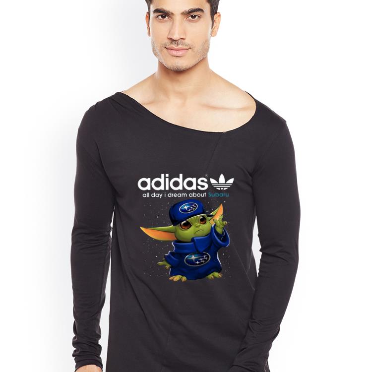 Beautiful Adidas All Day I Dream About Subaru Baby Yoda shirt
