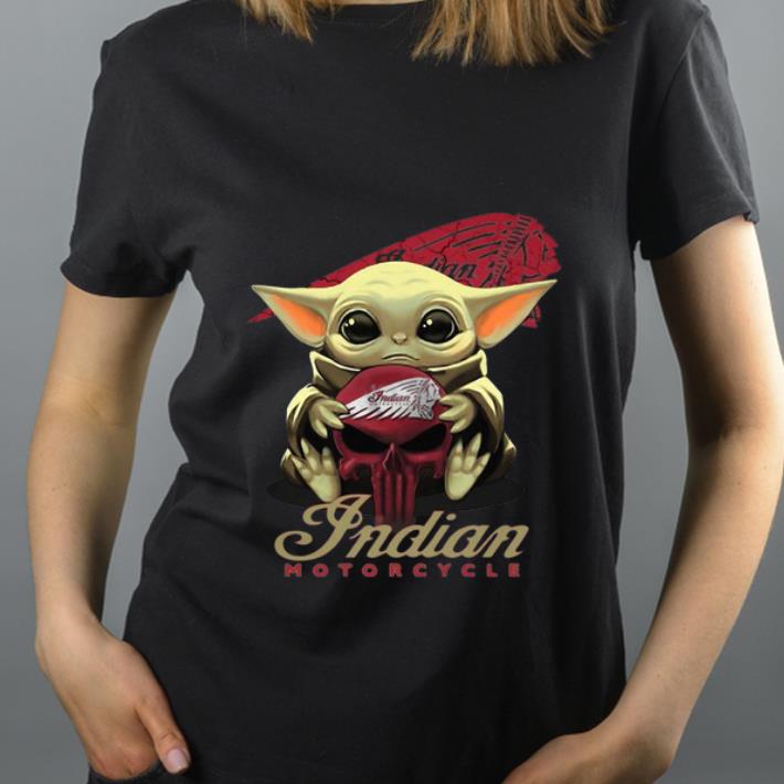 Hot Baby Yoda Hug Indian Motorcycle shirt