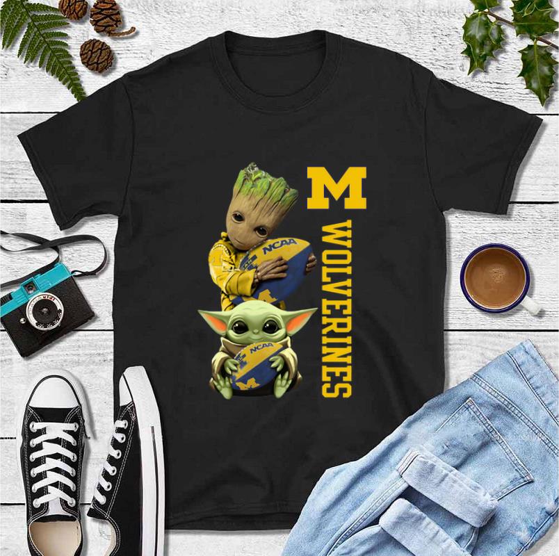 Official Baby Groot And Baby Yoda Hug Wolverines shirt
