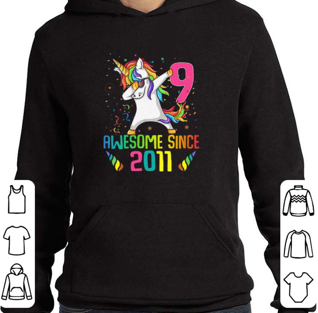 Premium Awesome Since 2011 9 Years Old 9th Birthday Unicorn Dabbing shirt