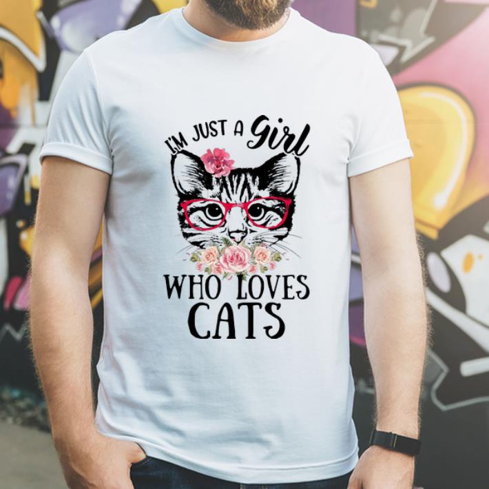 Premium Floral I’m Just A Girl Who Loves Cats shirt