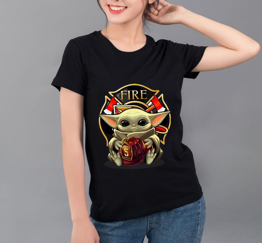 Pretty Star Wars Baby Yoda Hug Firefighter Captain shirt