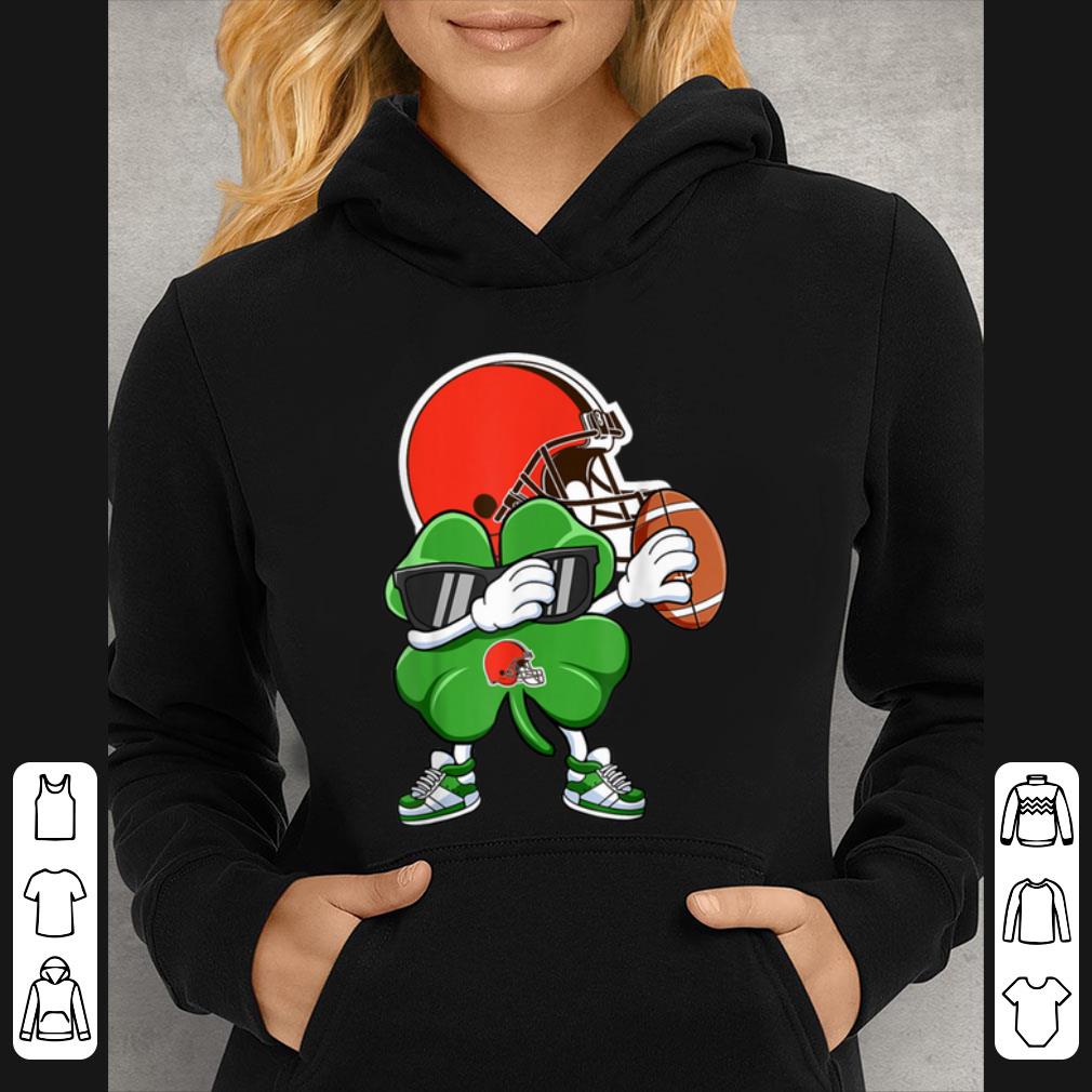 Awesome Dabbing Shamrock Football St Patricks Day Cleveland-Brown shirt