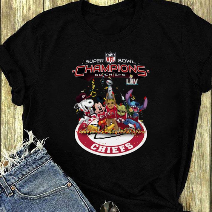 Funny Snoopy Mickey Groot Baby Yoda Stitch Kansas City Chiefs Super Bowl Champions shirt
