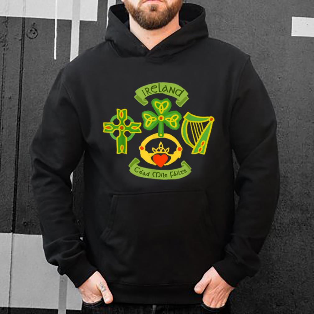 Great Ireland Saint Patrick's Day Celtic Cross Shamrock Green shirt