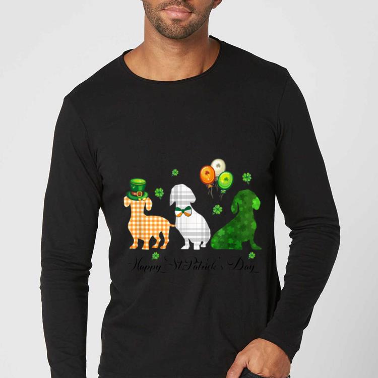 Hot Irish Flag Three Dachshund Dogs Happy St. Patrick's Day Gift shirt