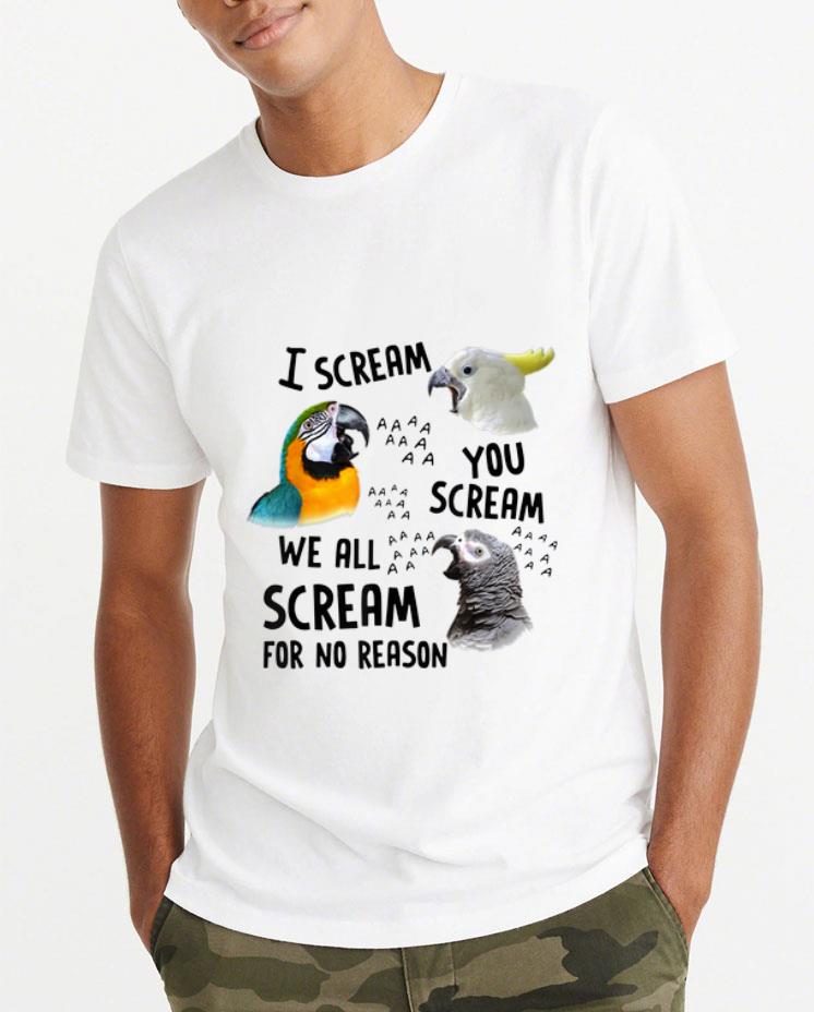 Hot Parrot I Scream You Scream We All Scream For No Reason shirt