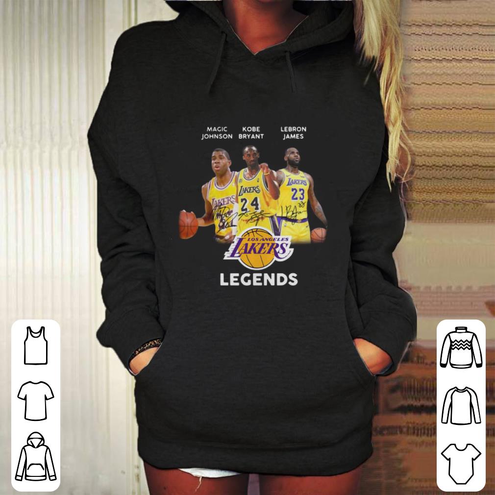Nice Rip Kobe Bryant Legends signatures Magic Johnson LeBron James shirt
