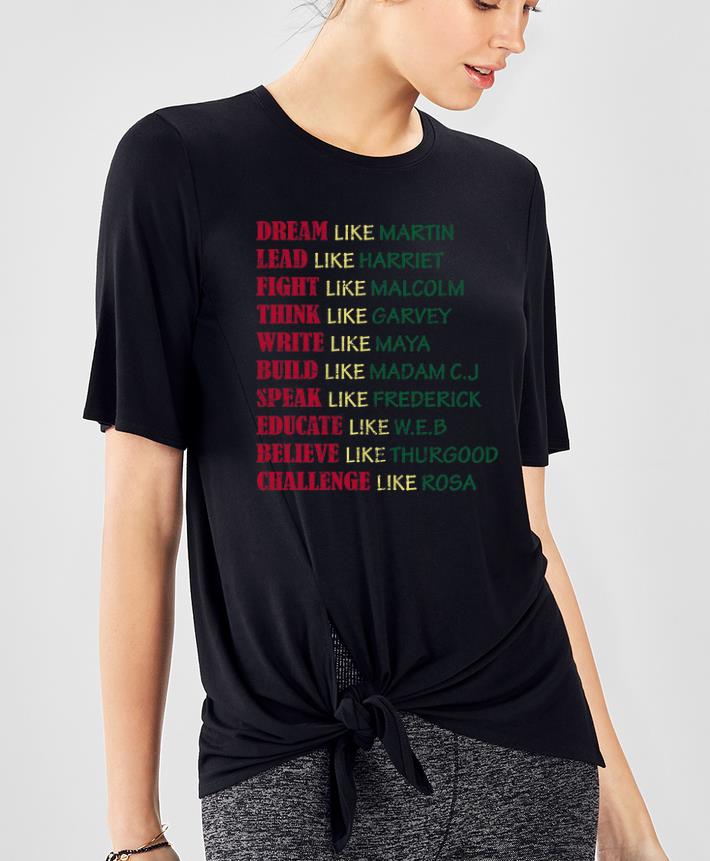 Official Black History Month Martin Harriet Malcolm Rosa shirt