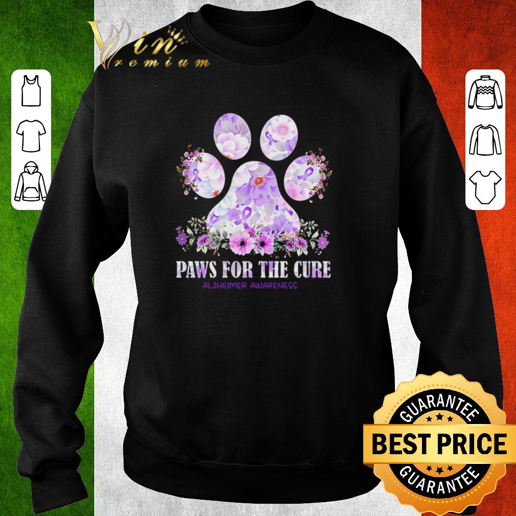 Original Flower paws for the cure Alzheimer awareness shirt