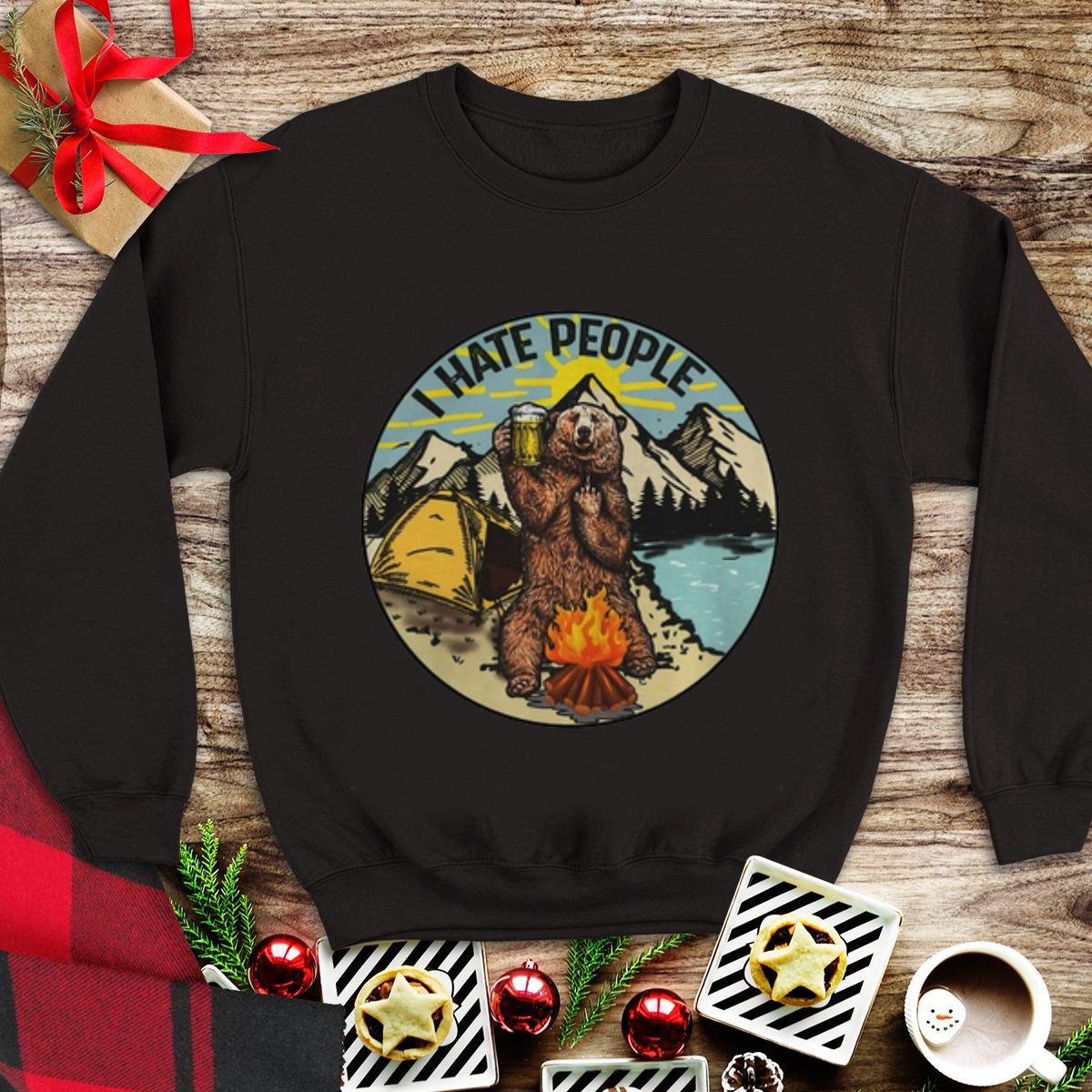 Premium Bear Drink Beer I Hate People shirt