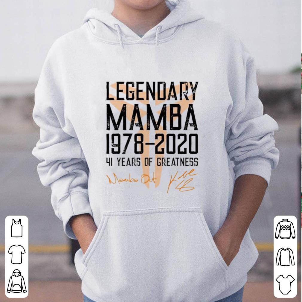 Premium Mamba out Legendary Mamba 1978 2020 41 years of greatness shirt