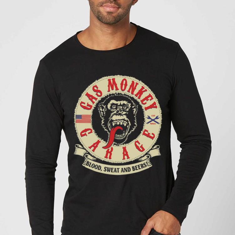 Pretty Gas Monkey Garage Blood Sweat And Beers American Flag shirt