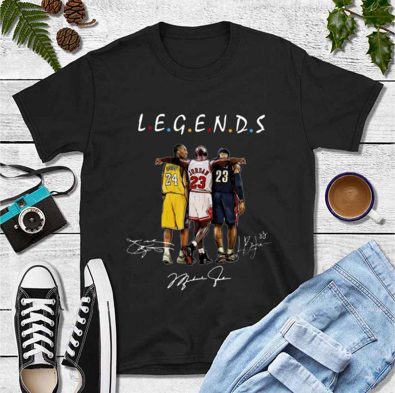 Pretty Kobe Bryant Michael Jordan and LeBron James Legends Friends Signatures shirt