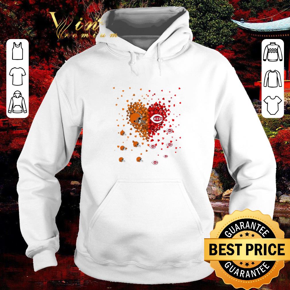 Pretty Love Cleveland Browns and Cincinnati Reds Tiny Hearts Shape shirt
