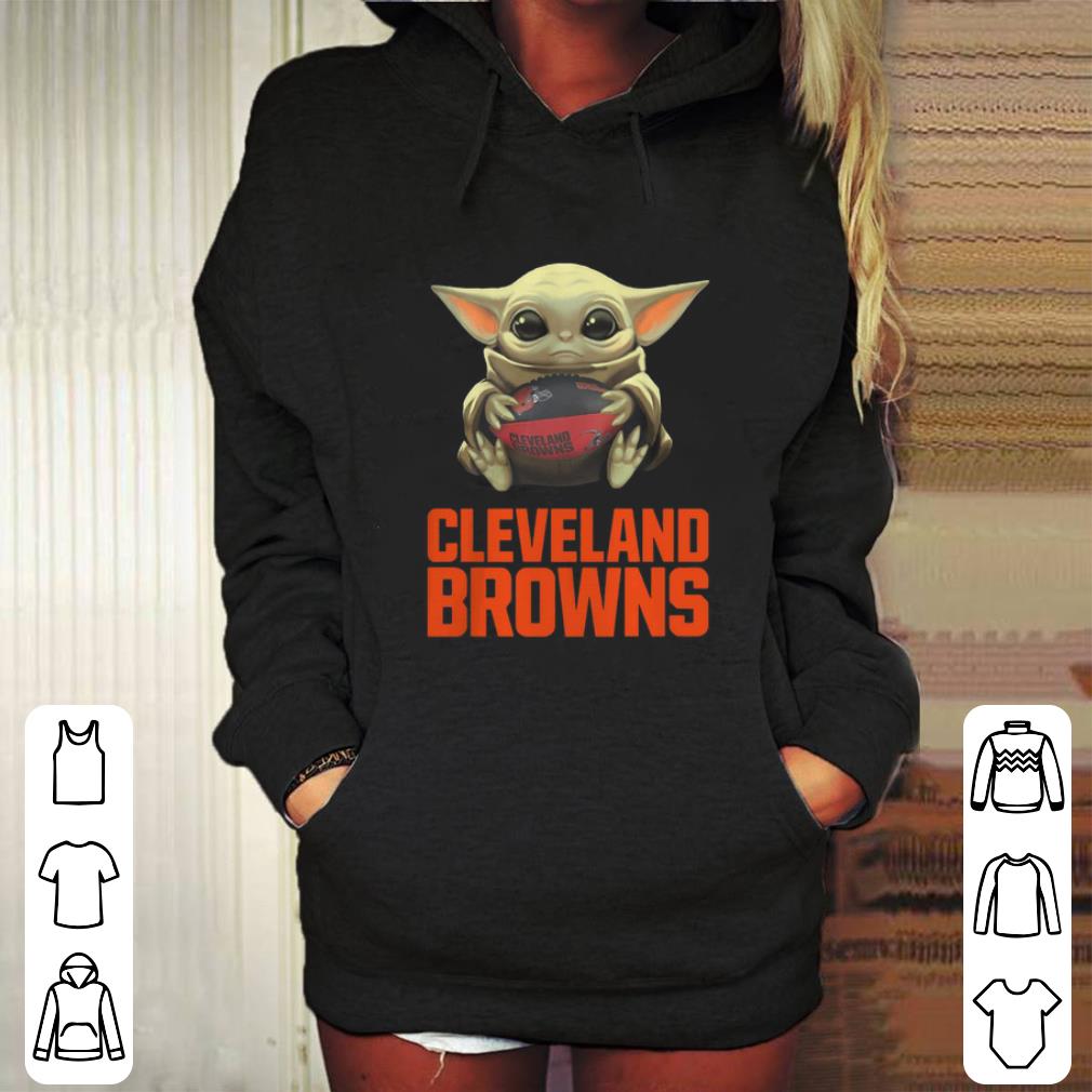 Top Baby Yoda Hug Cleveland Browns Logo Star Wars shirt