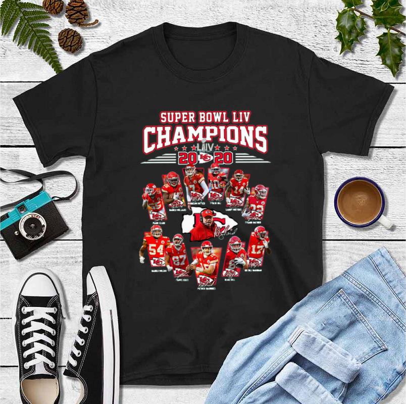 Top Kansas City Chiefs Super Bowl Liv Champions 2020 All Players Signatures shirt