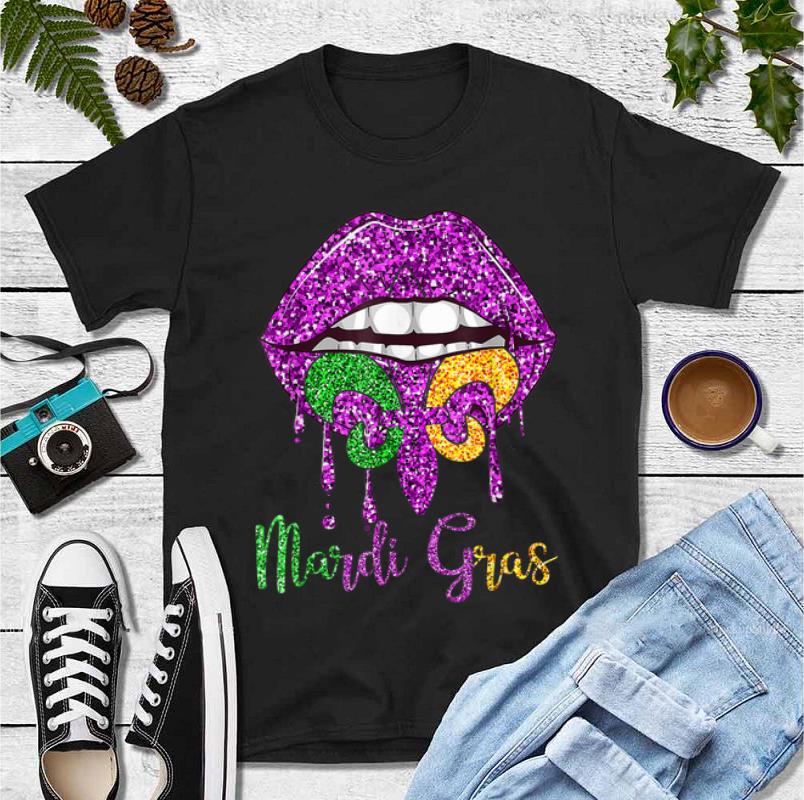 Top Mardi Gras Lip Biting Diamong Shining shirt