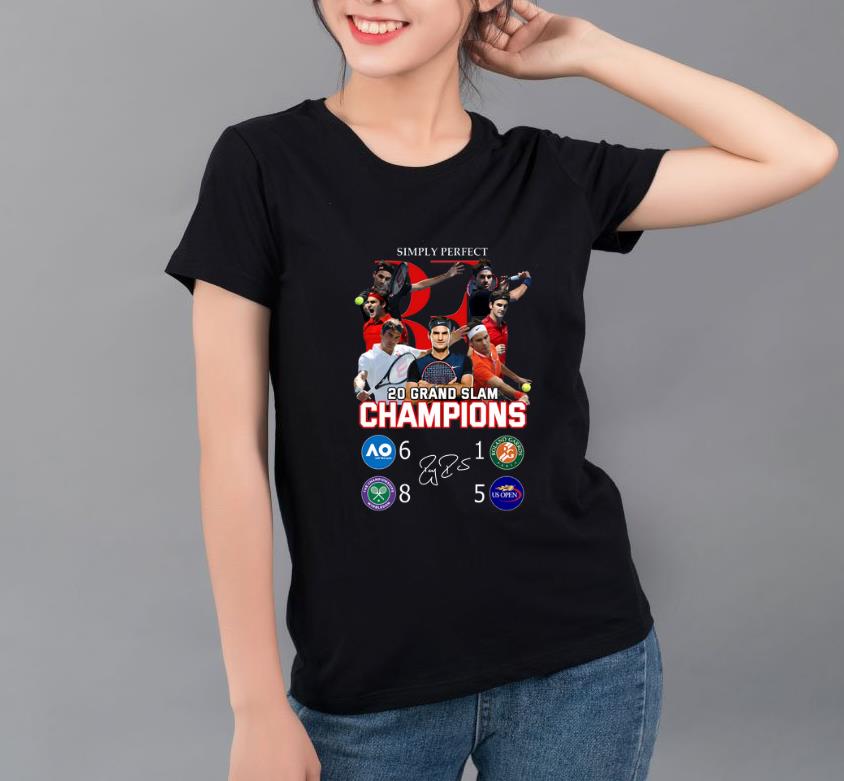 Top Simply Perfect Roger Federer Champions 20 Grand Slam signature shirt