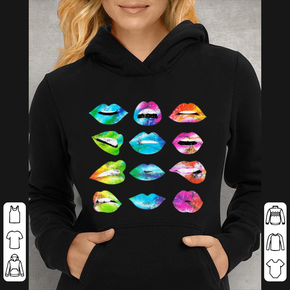 Top Tie Dye Lip Mood Mouths Bite Tongue Out shirt