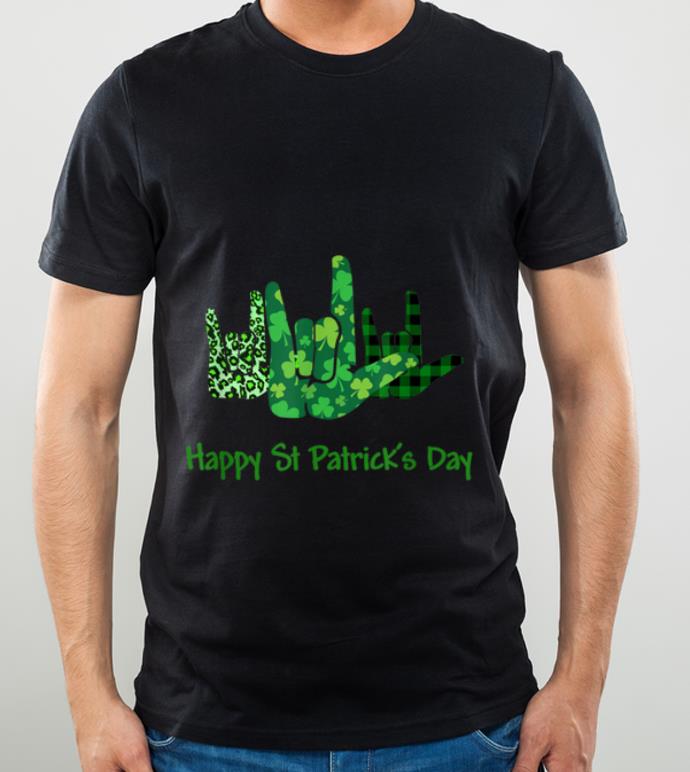 Awesome Asl Sign Language Buffalo Plaid St Patrick's Day Gift shirt