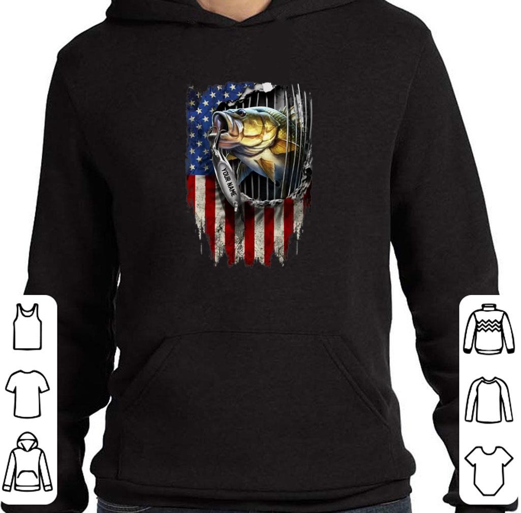 Awesome Fishing your name American flag shirt