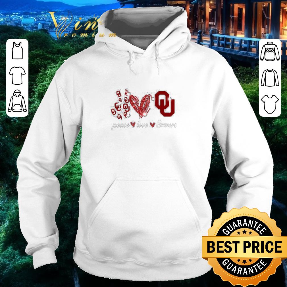 Awesome Peace love Oklahoma Sooners Logo shirt