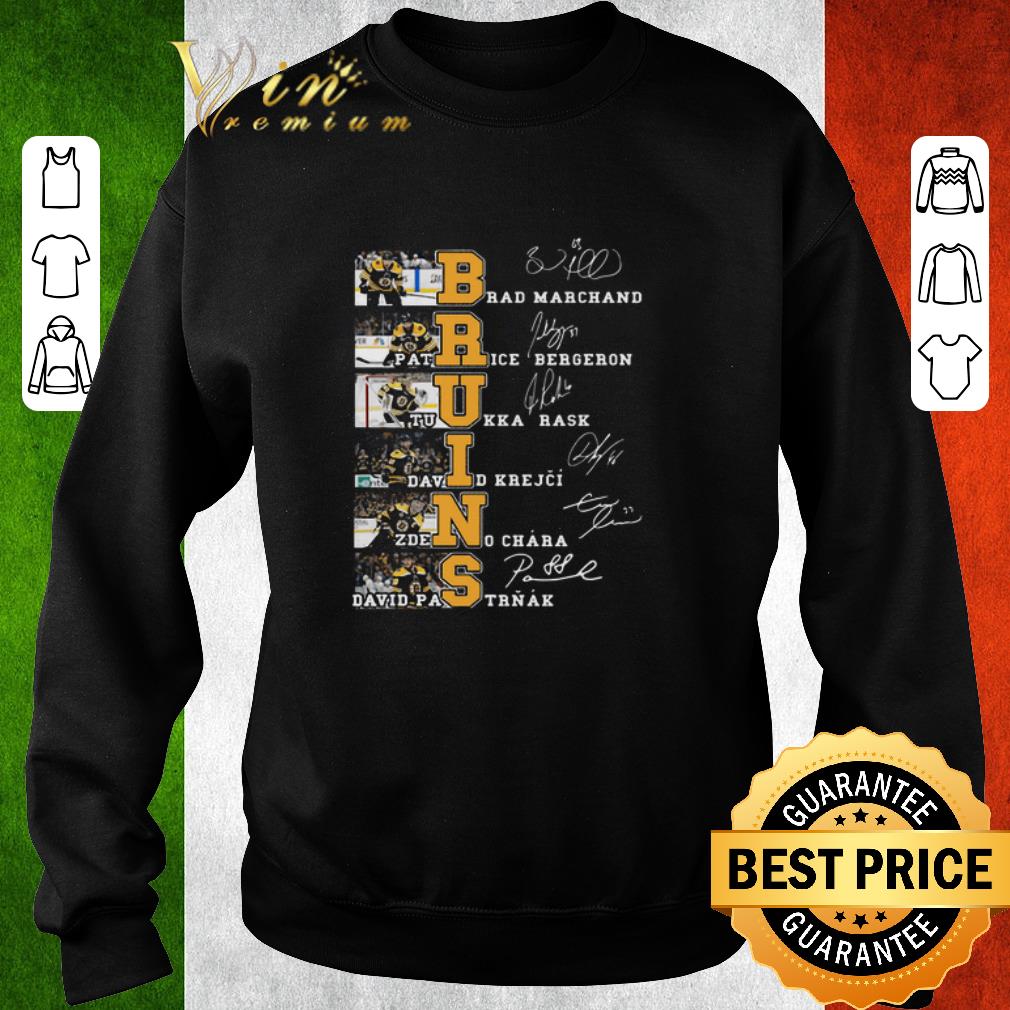Funny Boston Bruins Signatures Brad Marchand Patrice Bergeron shirt