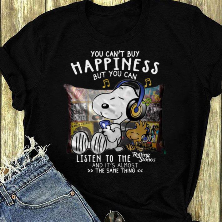 Great Snoopy You Can't Buy Happiness But You Can Listen To Rolling Stones shirt